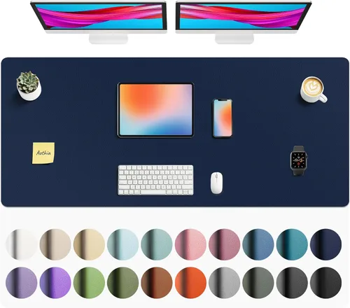 Vista 43 de Aothia - Protector de escritorio de cuero sintético grande, base antideslizante para mouse y superficie para escribir, impermeable, fácil de Agua