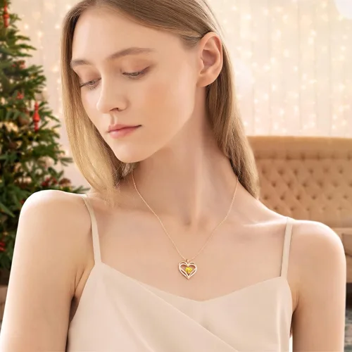 Vista 46 de CDE Collares de piedra natal para mujer, plata de ley 925, collar con colgante de corazón para siempre, Navidad, cumpleaños, aniversario, día de San
