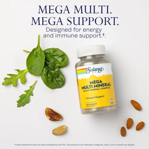 Vista 3 de Solaray Mega Multi Mineral, 200 Cápsulas (25 Porciones, 100 Cápsulas)