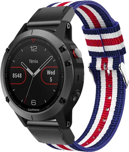 Vista 9 de Correa deportiva de nailon de ajuste rápido compatible con Garmin Fenix 5/Fenix 5 Plus/Forerunner 935/Approach S60/Quatix 5 Smartwatch