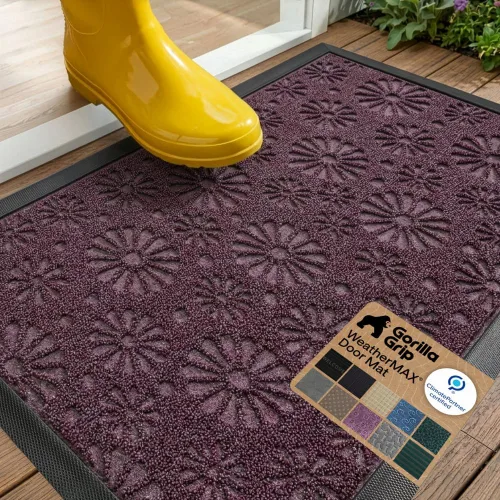 Vista 28 de Gorilla Grip - Tapete WeatherMax todo terreno 100% impermeable, caucho natural, resistente a manchas y decoloración, interior y exterior, fácil