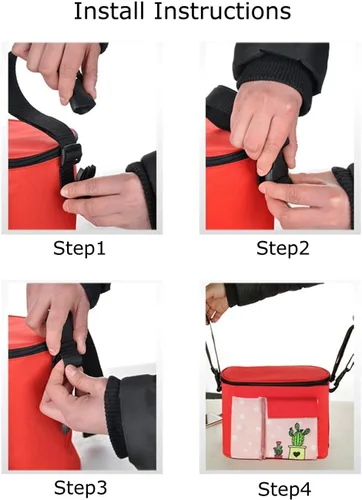 Vista 5 de Organizador de cochecito Bolsa de cochecito Múltiples bolsillos Gran capacidad Dos métodos de uso (negro)