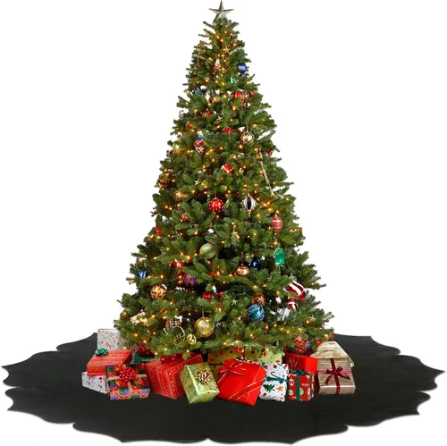 Vista 4 de Falda de árbol de Navidad, falda clásica de tela no tejida de 48 pulgadas, para árbol de Navidad y decoración de interiores de vacaciones