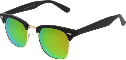 Vista 2 de zeroUVEspejo Polarizado Lente Media Frame anteojos de sol de hule 49mm