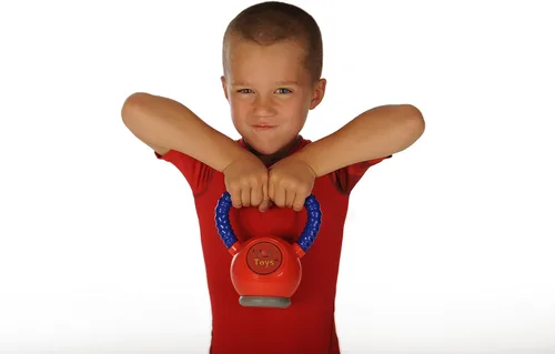 Vista 7 de WOD Toys Kettle Kid - Pesa rusa roja, segura y duradera, juguete de levantamiento de pesas para niños, fitness, gimnasio para niños