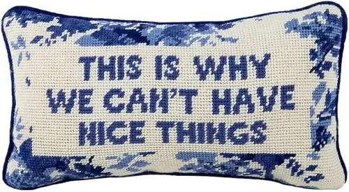 Vista 9 de FURBISH Almohada Decorativa de Punto de Cruz, Letra de Canción, Pequeña Almohada Bordada de Acento para Cama, Silla, Sofá, Decoración del Hogar Soy
