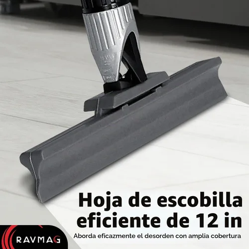 Vista 6 de Escobilla de Piso de Silicona con Mango Largo de 55 Pulgadas, Hoja de Silicona Fundida Única de 12 Pulgadas, Junta Giratoria de 360° - Escobilla