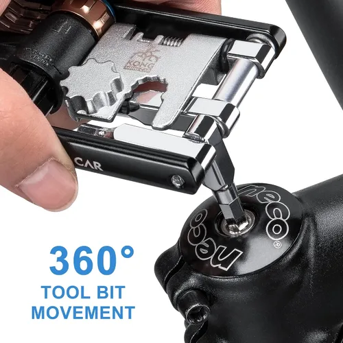 Vista 3 de Herramienta de bicicleta con inflador de CO2 – Herramienta de cadena de bicicleta/Torx/Hex/Destornillador – Kit multiherramienta de bicicleta