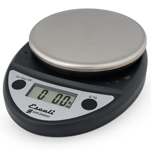Vista 6 de San Jamar - Báscula digital de metal para alimentos, báscula de cocina, báscula de gramos con pilas para cocinar, hornear, preparar comidas, Rojo