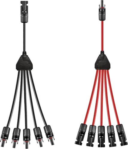 Vista 14 de Conector solar Y, cable paralelo de rama en Y, adaptador de conector solar 1 a 2 macho hembra, 10AWG 45A impermeable IP68 40CM cable, para paneles