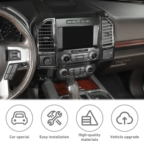 Vista 6 de Cubierta de panel de tablero de consola central compatible con Ford F150 2015-2020 compatible con Ford F150 2015-2020 accesorios de decoración Madera