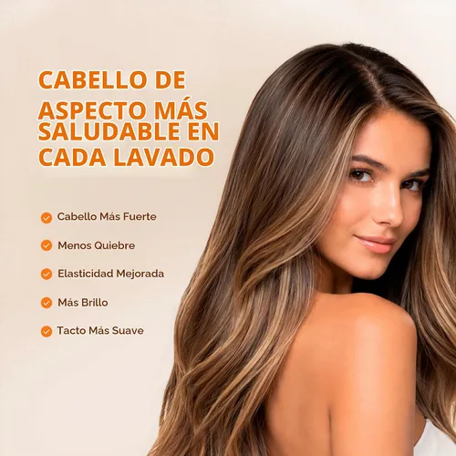 Vista 7 de Champú y acondicionador de queratina Pack de 2. Nutrición, Suavidad y Brillo sin Sulfatos. Sin sal ni parabenos.