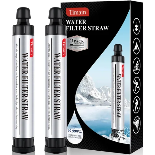 Vista 7 de Timain - Filtro de pajita de 4 etapas de filtración, alta tasa de flujo, filtro de agua para purificador de supervivencia para kits de emergencia
