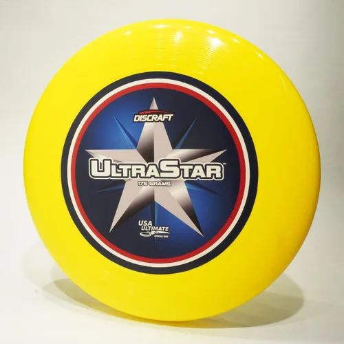 Vista 2 de Discraft USA Ultimate Center Print Super Color Ultra-Star 6.17 oz Ultimate Flying Disc Blanco