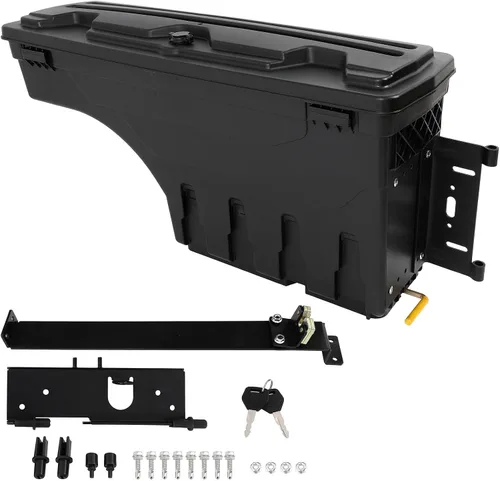 Vista 8 de ROADFAR Caja de almacenamiento de repuesto para caja de camioneta para Nissan Frontier 2004-2020, para Nissan Titan 2004-2015, tapa con cerradura