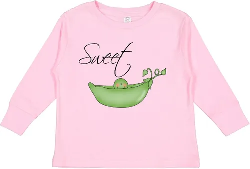 Vista 7 de inktastic Sweet Pea Toddler Long Sleeve T-Shirt 0020 Blanco