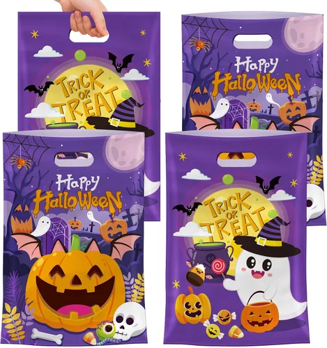 Vista 9 de 40 piezas de bolsas de regalo de Navidad con asas - Bolsas de golosinas de invierno para niños, geniales bolsas de caramelos de Santa Claus