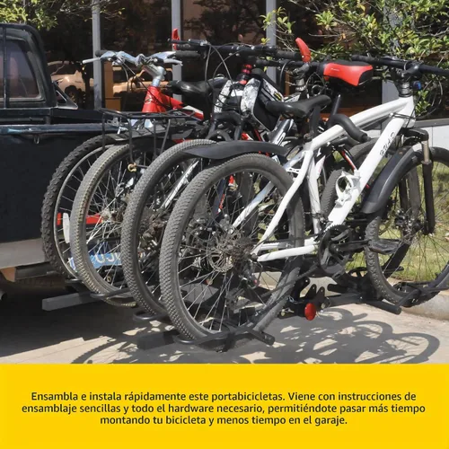 Vista 5 de Stromberg Carlson BC-204 Portabicicletas de Montaje en Plataforma de Servicio Pesado – Portador de Enganche Plegable para 4 Bicicletas, Se Adapta a