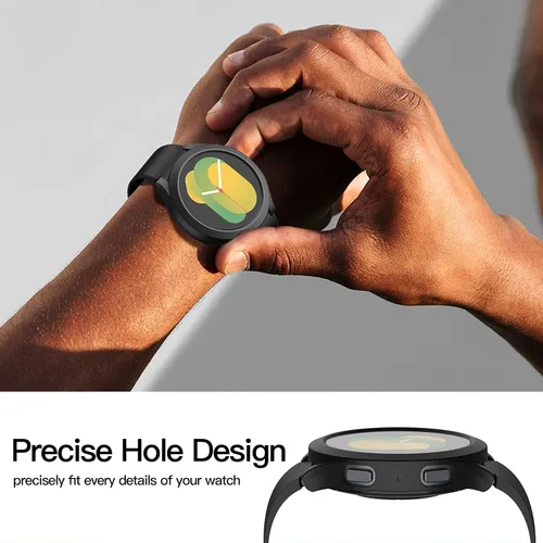 Vista 3 de Langboom Funda rígida negra compatible con Samsung Galaxy Watch 5 Galaxy Watch 4 de 1.575 pulgadas (1.575 in) con protector de pantalla, protector