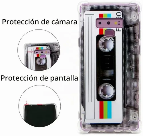 Vista 3 de FAteamll Funda para Galaxy Note 9 con esquinas reforzadas TPU suave parachoques retro cassette cinta caso compatible con Samsung Galaxy Note 9