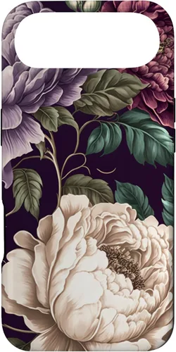 Vista 26 de Elegant Blush Pink & Purple Vintage Floral Rose & Peony Case for iPhone 17