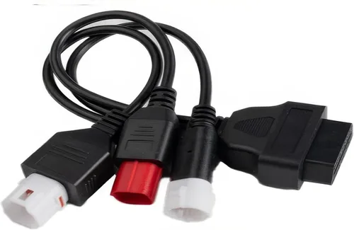 Vista 4 de Herramienta de diagnóstico de motocicleta, cable adaptador OBD2 3 en 1 apto para Yamaha, 16 pines a 3pin 4pin 6pin