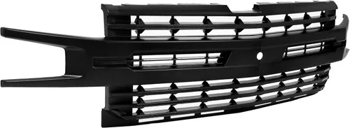 Vista 2 de KUAFU Parrilla frontal compatible con parachoques superior de capó para Chevy Chevrolet Silverado 1500 2019-2022, pintada en negro