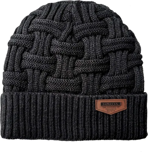 Vista 35 de Loritta Gorro de invierno cálido de punto grueso y holgado para hombre