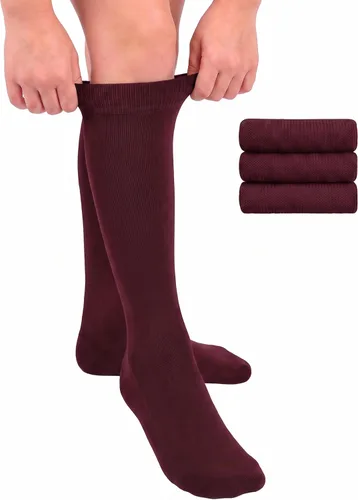 Vista 7 de Hugh Ugoli Knee High Bamboo School Uniform Socks for Girls, Kids, 3-6 Pairs 01- blanco (3 pares)