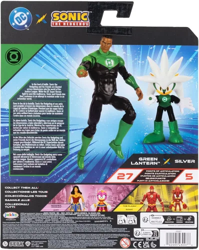 Vista 11 de DC X Sonic The Hedgehog Silver as Green Lantern & Green Lantern 2.5/5 pulgadas Figuras Multipack