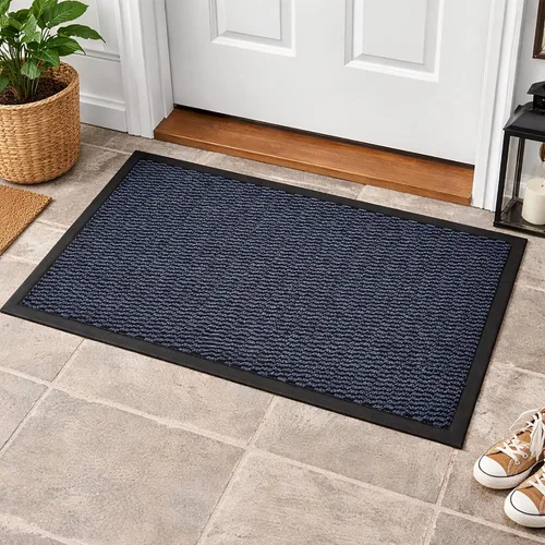 Vista 13 de Felpudo interior grande Lisa 48 L x 32 W Pulgada PP-PVC - Gris