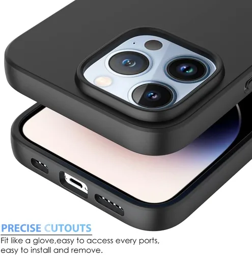 Vista 4 de Funda Puxicu para iPhone 12 Pro Max, cubierta protectora de TPU mate suave de diseño delgado para iPhone 12 Pro Max, negra