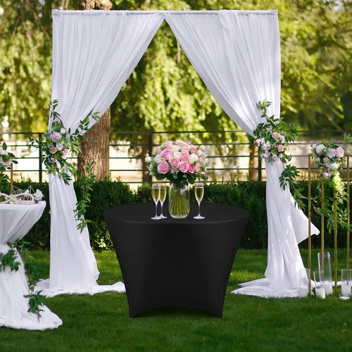 Vista 7 de Buryeah Mantel redondo elástico de 5 pies de elastano, lavable a máquina, 60 pulgadas, mantel elástico ajustable para mesa redonda para bodas