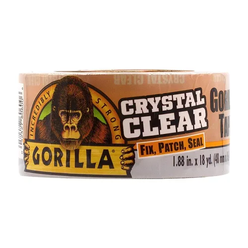 Vista 9 de Gorilla Cinta transparente, 1.88 pulgadas x 18 yardas (paquete de 2) - Resistente a la intemperie para proyectos y reparaciones en interiores