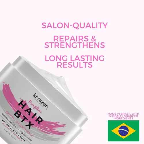 Vista 8 de KERAZON - Tratamiento de alisado intensivo brasileño BTX, 8 onzas, 8 fl oz / 236ml para todo tipo de cabello, mascarilla capilar activada