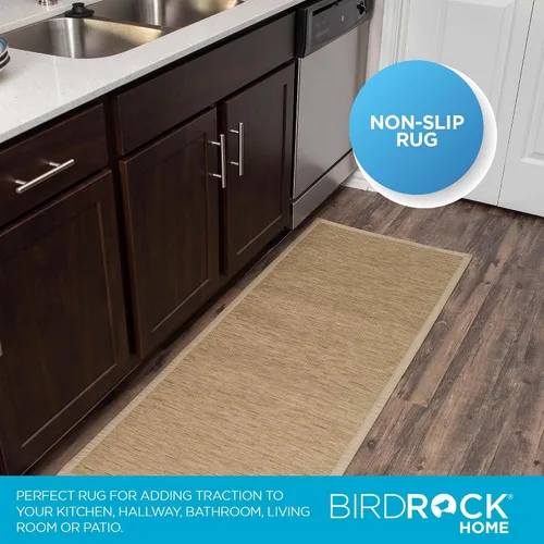 Vista 6 de BIRDROCK HOME Camino de suelo para interiores y exteriores, tapete antideslizante para cocina, pasillo, baño, oficina, 24 x 60 pulgadas, color marrón