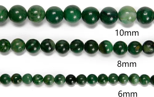 Vista 4 de 47 cuentas de jade esmeralda africana de 0.315 pulgadas (0.315 in), redondas naturales, sueltas, cuentas de piedra real, piedras preciosas genuinas