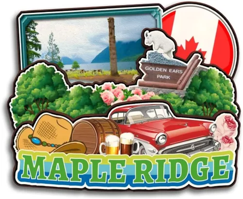 Vista 27 de Langford Vancouver Island Canada - Imán para nevera de madera, colección 3D, hecho a mano, viajes, ciudad, recuerdos, refrigerador, decoración