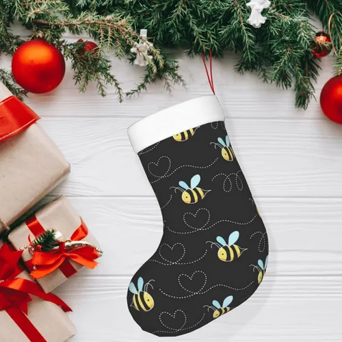 Vista 6 de Calcetines de Navidad con estampado de abejorros para decoración familiar de fiestas de Navidad