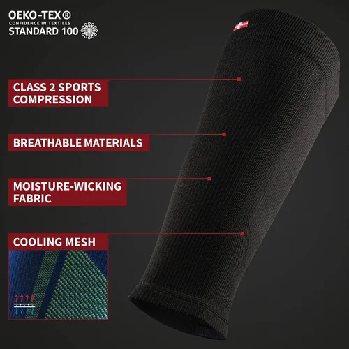 Vista 3 de DANISH ENDURANCE Mangas de compresión graduadas de pantorrilla de 21-26 mmHg para hombres y mujeres