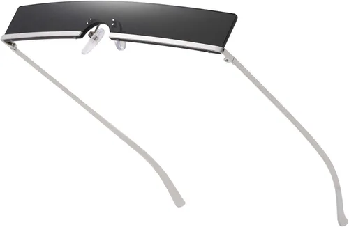 Vista 6 de Armear Trendy Tiny Semi Rimless Rectángulo Gafas de sol Pequeñas Rectangular Tinted Lens