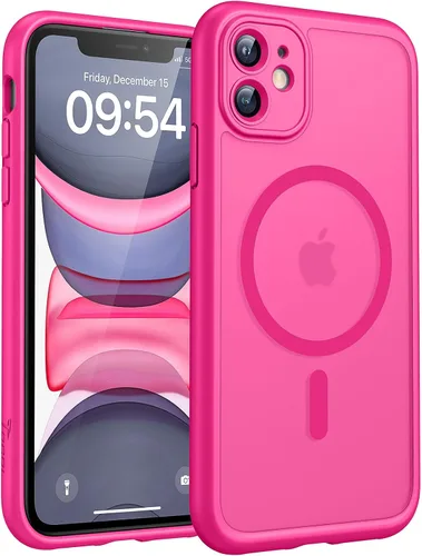 Vista 205 de TOCOL Funda para iPhone 11, compatible con Magsafe, protección completa de cámara, imanes integrados, protección contra caídas, funda translúcida