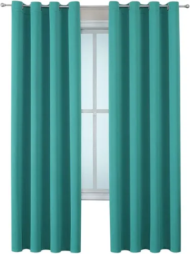 Vista 55 de ChrisDowa - Cortinas cortas para ventana de 40 pulgadas para dormitorio - Cortinas cortas con ojales y aislamiento térmico para oscurecer