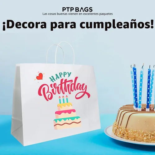 Vista 8 de PTP BAGS - Bolsas naturales y blancas de papel de estraza, 11 x 6 x 11 pulgadas, bolsas para servicio de alimentos