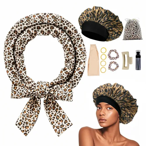 Vista 13 de Rizos sin Calor con Diadema para la Noche, 70'' Rizadores de Cabello sin Calor para Cabello Mediano a Largo, Negro