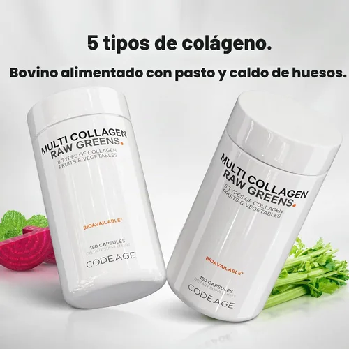 Vista 3 de Codeage Proteína de colágeno múltiple + suplemento de cápsulas orgánicas de superalimentos de verduras crudas, 21 frutas y verduras, péptidos