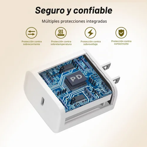 Vista 3 de Paquete de 3 cargadores USB C para iPhone 17 de carga rápida, cargador de pared de puerto tipo C de 20 W con cable trenzado USB C a C, compatible