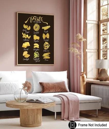 Vista 6 de Poster Master Póster de pasta vintage, impresión de guía de pasta retro, arte de sabor italiano, regalo para hombres, mujeres, cocineros y chefs