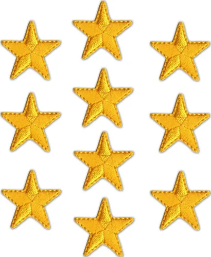 Vista 8 de Laughing Lizards Parches bordados con estrellas para planchar para ropa, chaquetas, mochilas y decoraciones (negro, 1 pulgada)