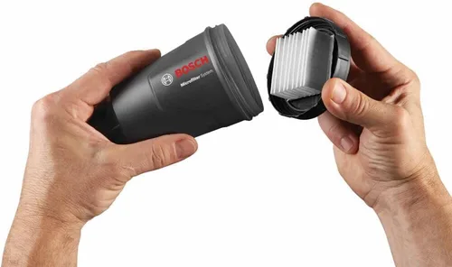 Vista 3 de BOSCH GSS20-40 Lijadora de Acabado Orbital de 1/4 Hoja, 2 Amp, 12000 OPM con Colector de Polvo